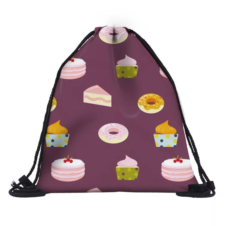 Drawstring Bag - Cupcake & Donut