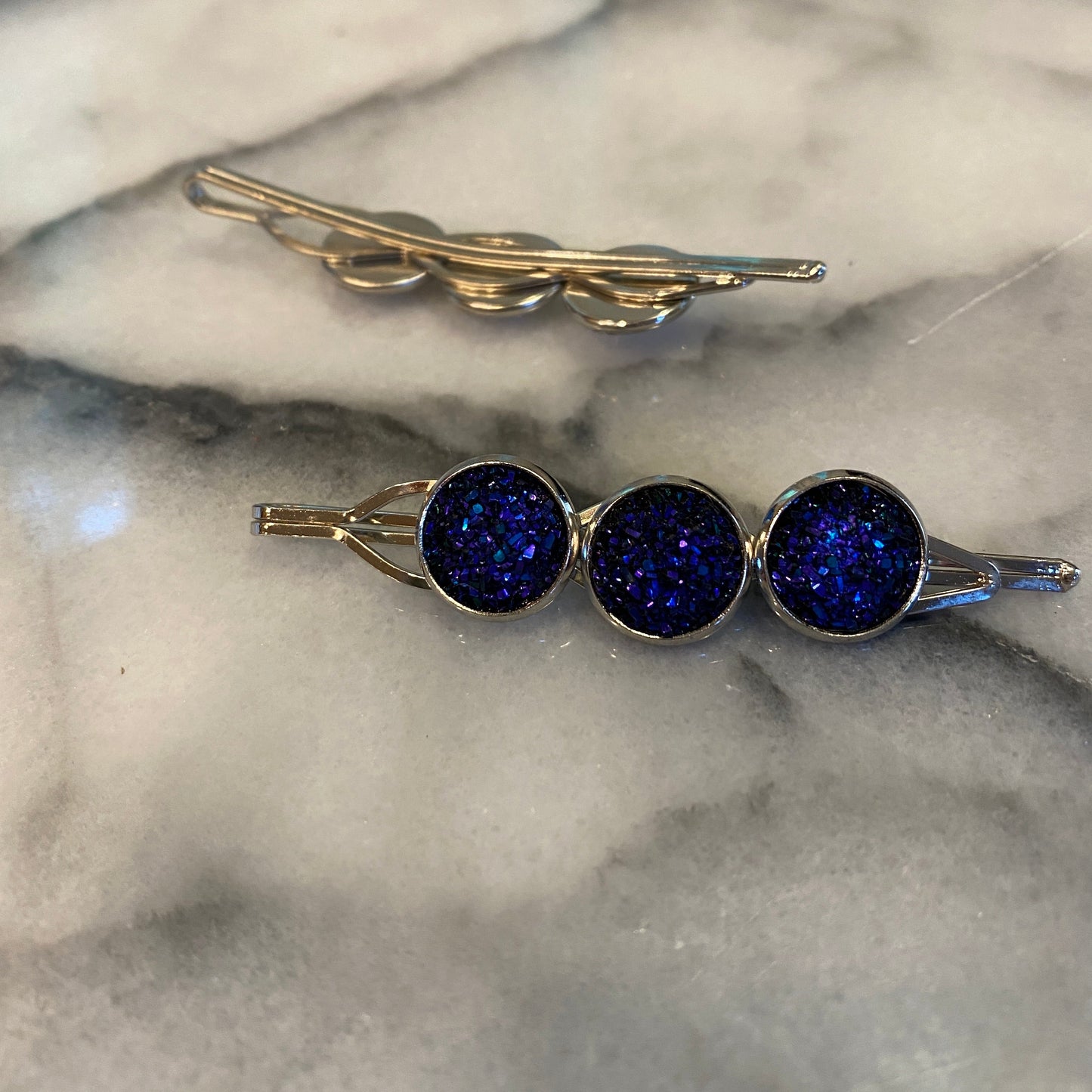 Druzy Hair Pin - Silver