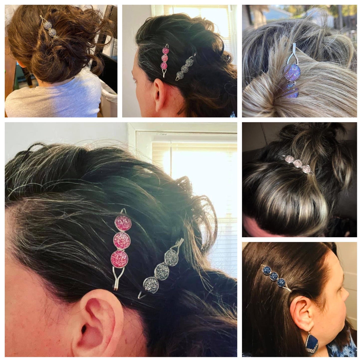 Druzy Hair Pin - Silver