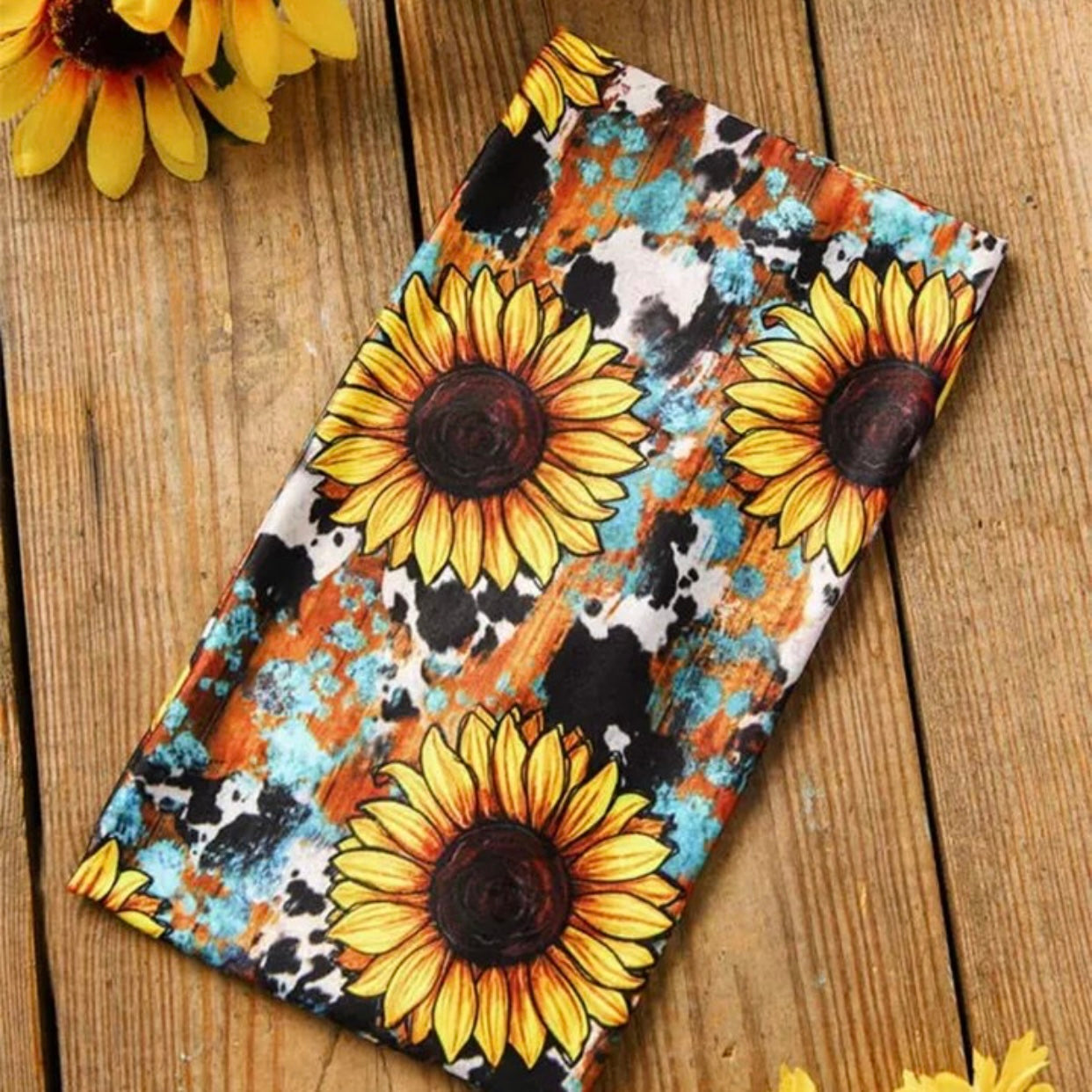 Headband - Sunflower Cow Wood