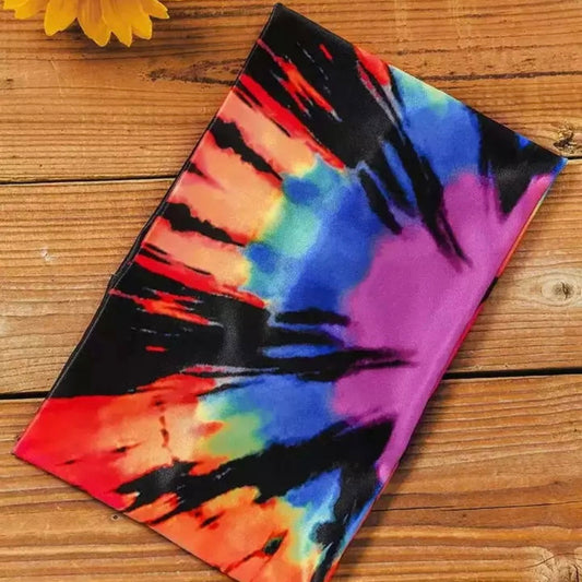 Headband - Black Rainbow Tie Dye