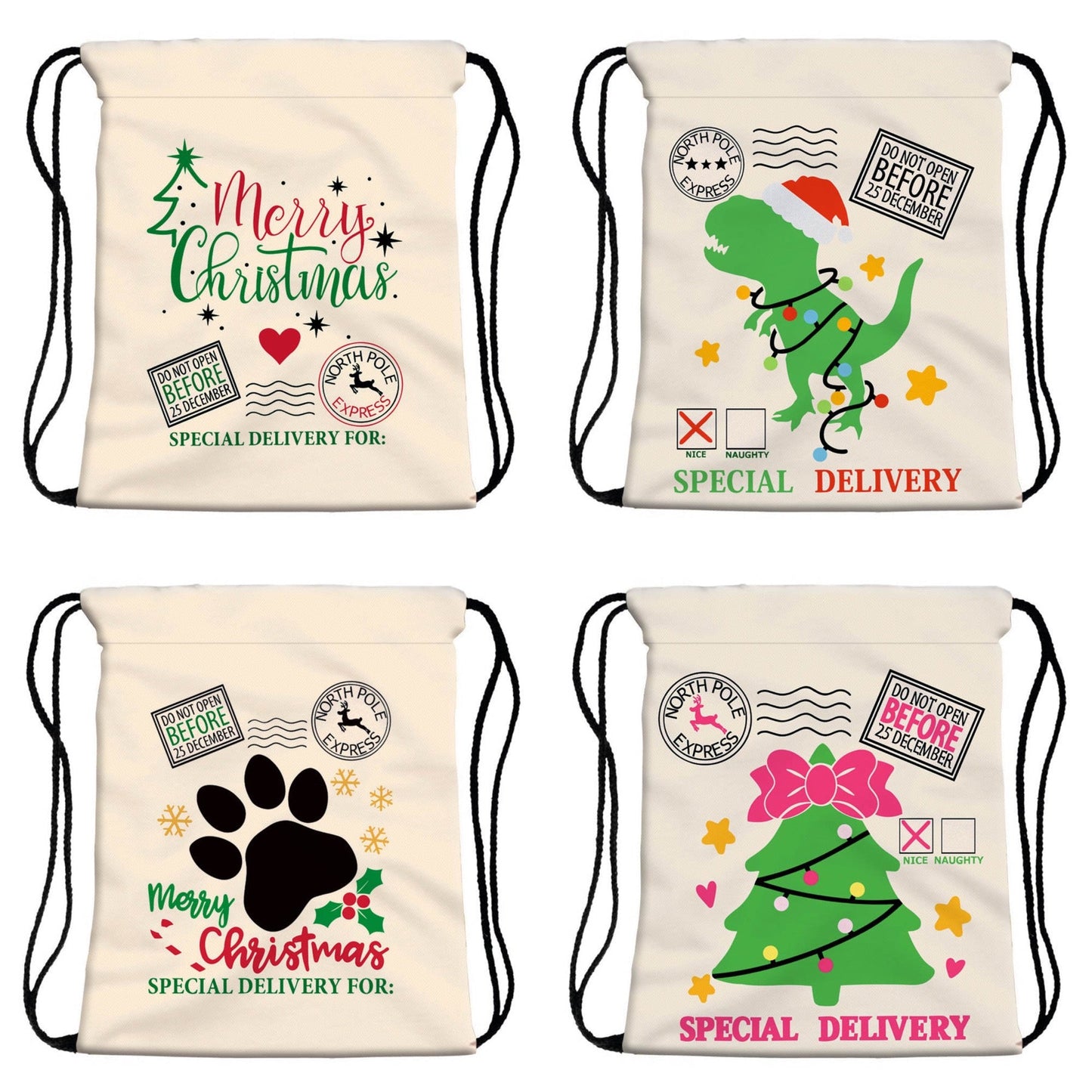 Drawstring Bag - Santa Sack - Holiday 2022