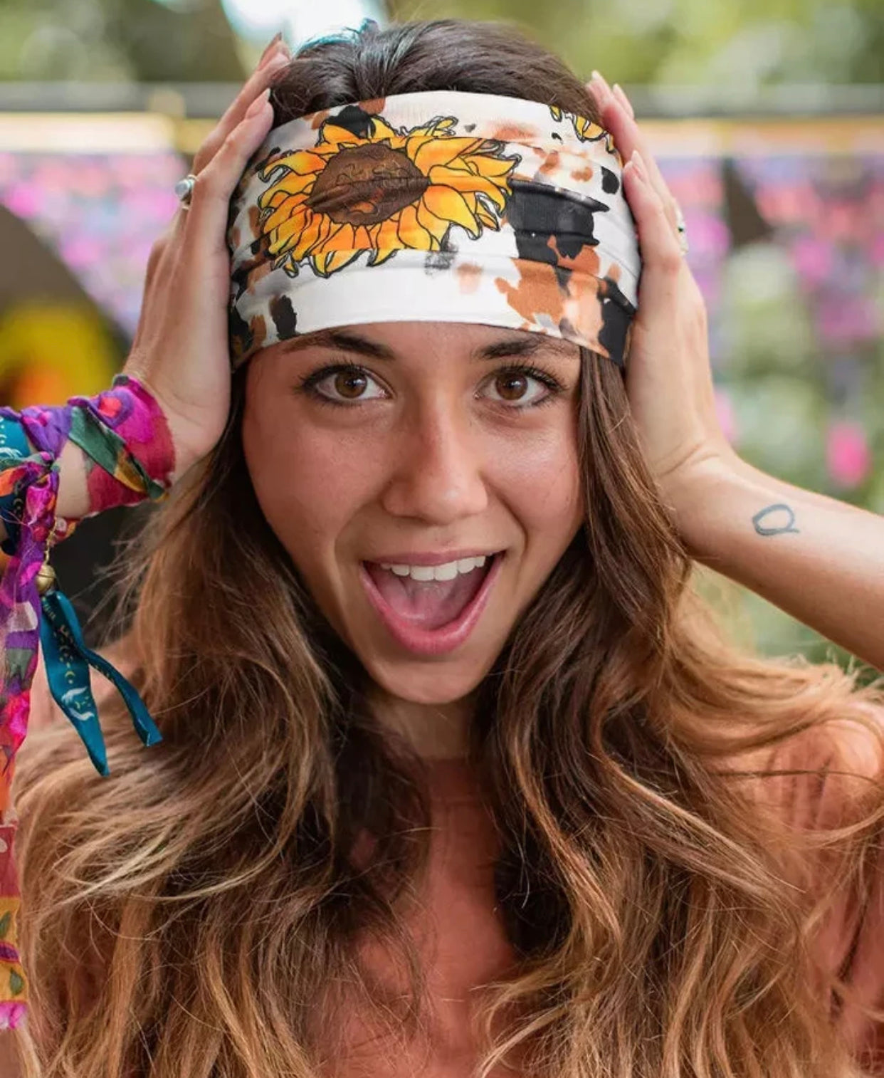 Headband - Sunflower Cow