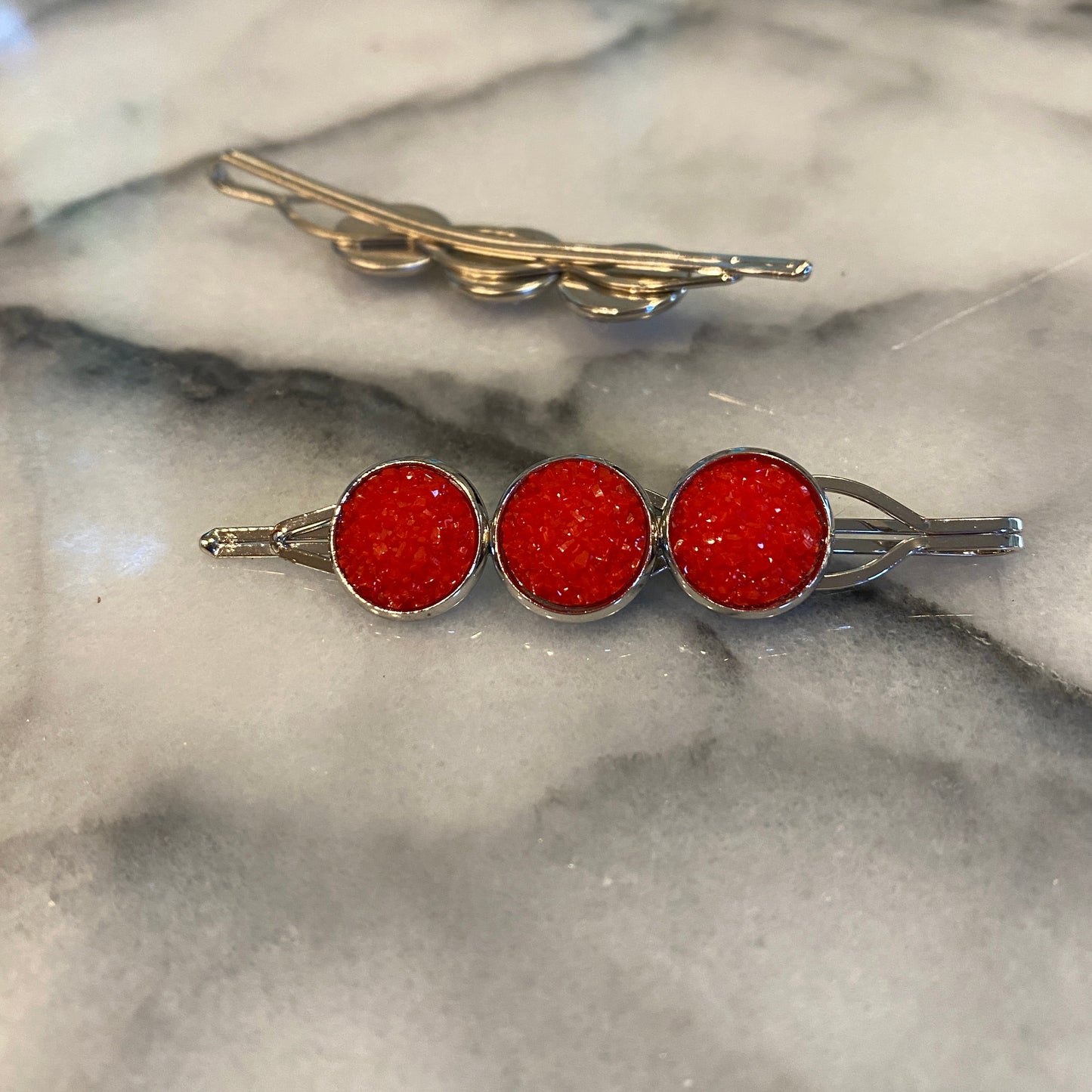 Druzy Hair Pin - Silver