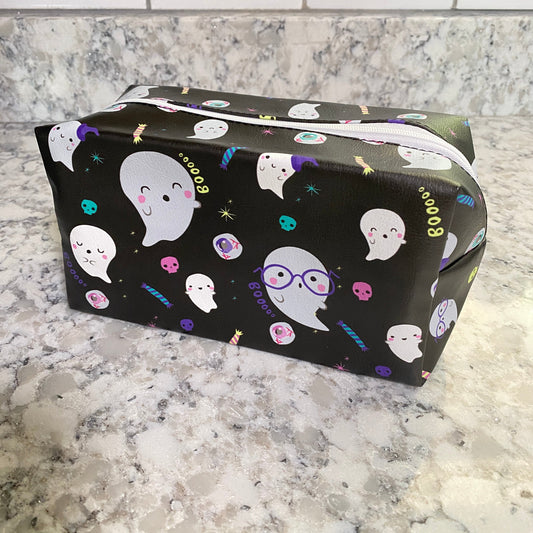 Pouch - Stand Up Rectangle Zip - Glasses Ghosts
