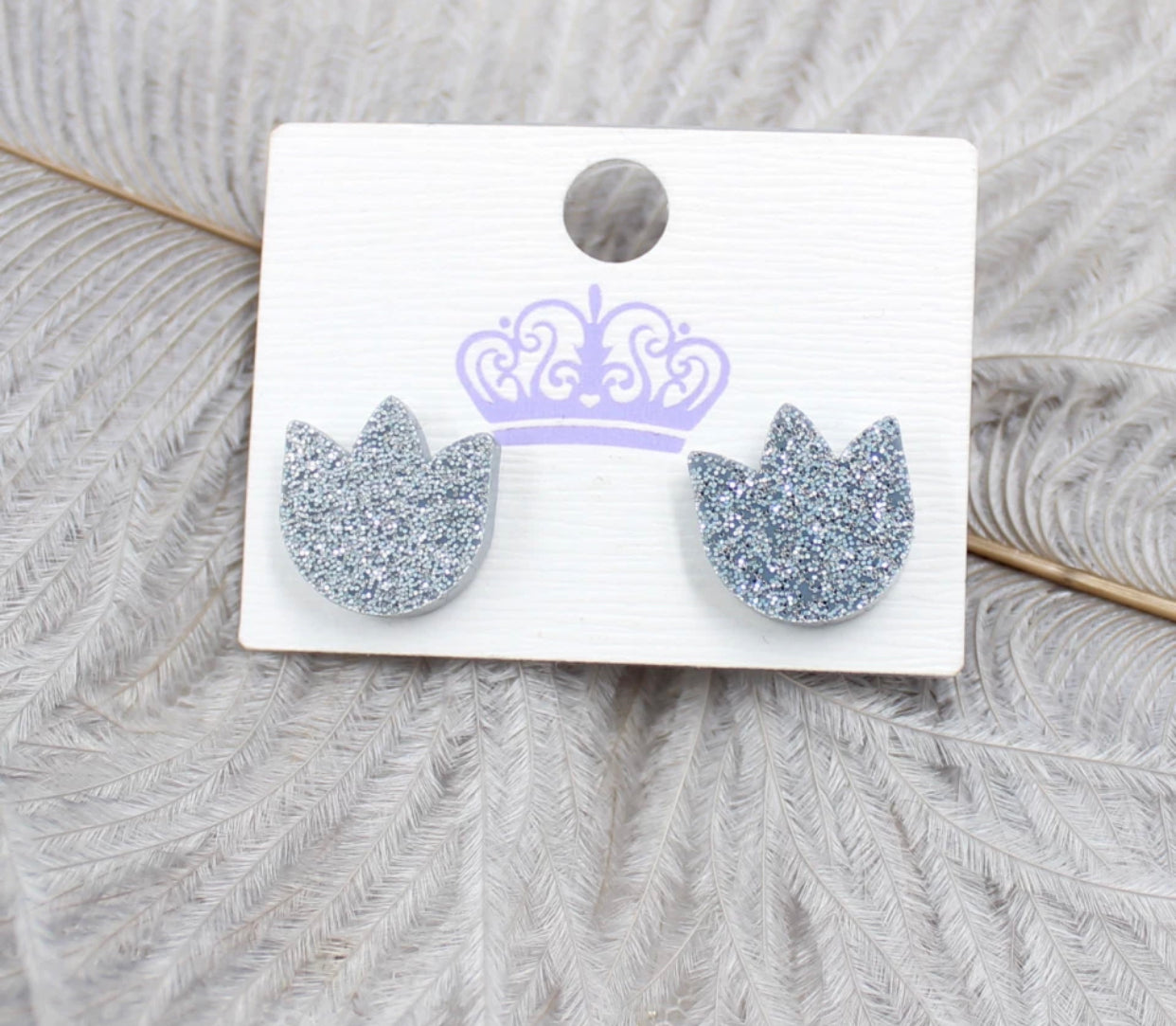 Acrylic Stud Earrings - Tulip