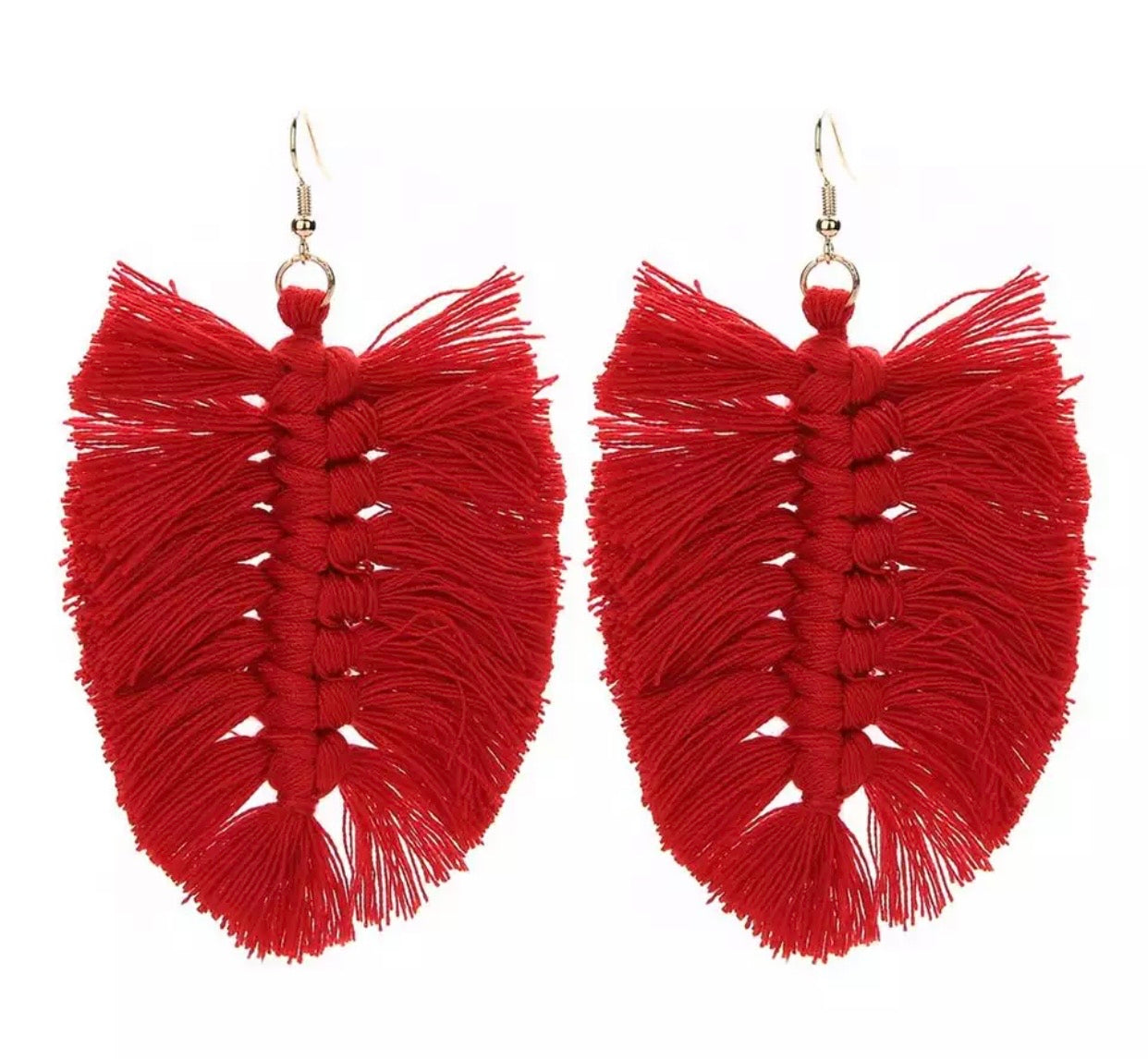 Macrame Earrings - Feather Solids