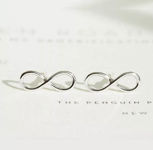 Metal Stud Earrings - Infinity