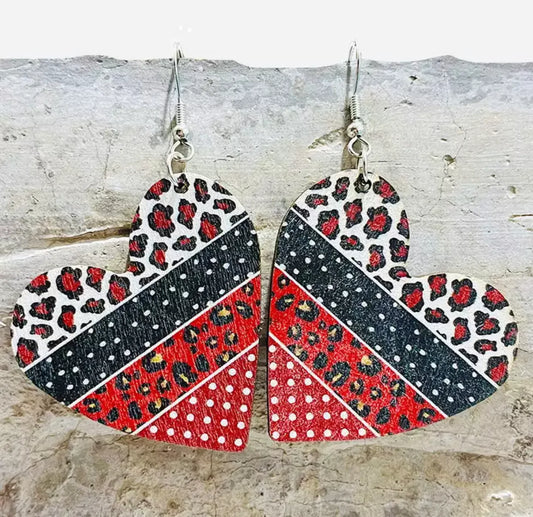 Wooden Cutout - Red Design Heart