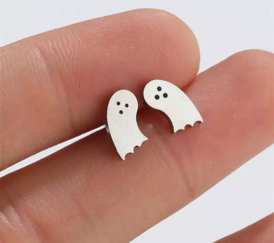 Metal Stud Earrings - Ghost #3