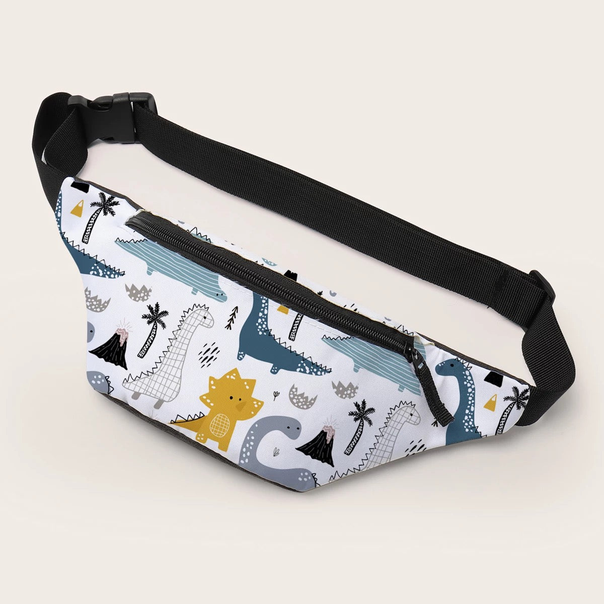 Fanny Pack Waist Bag - White Dino