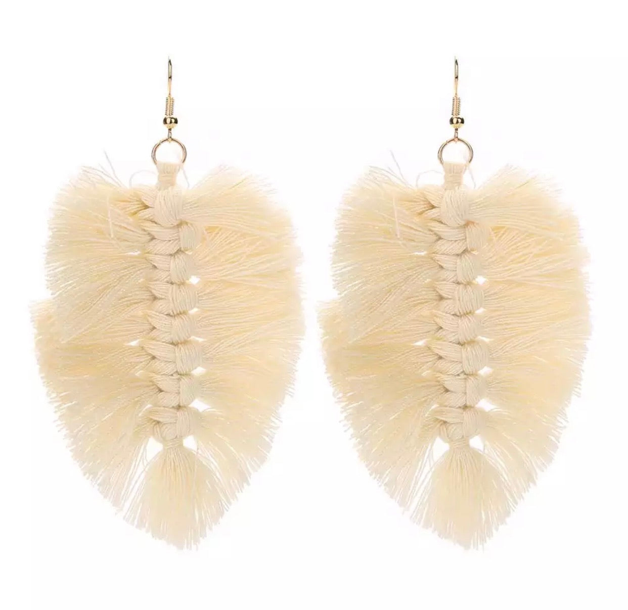 Macrame Earrings - Feather Solids