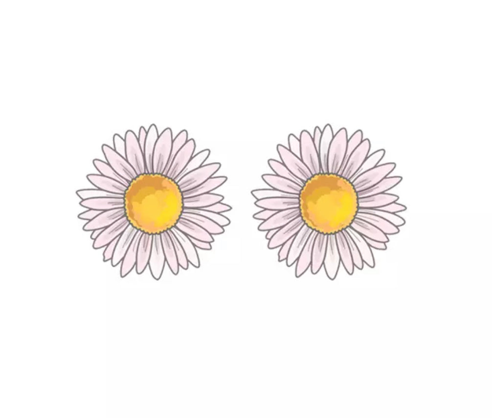 Acrylic Stud Earrings - Pink Daisy