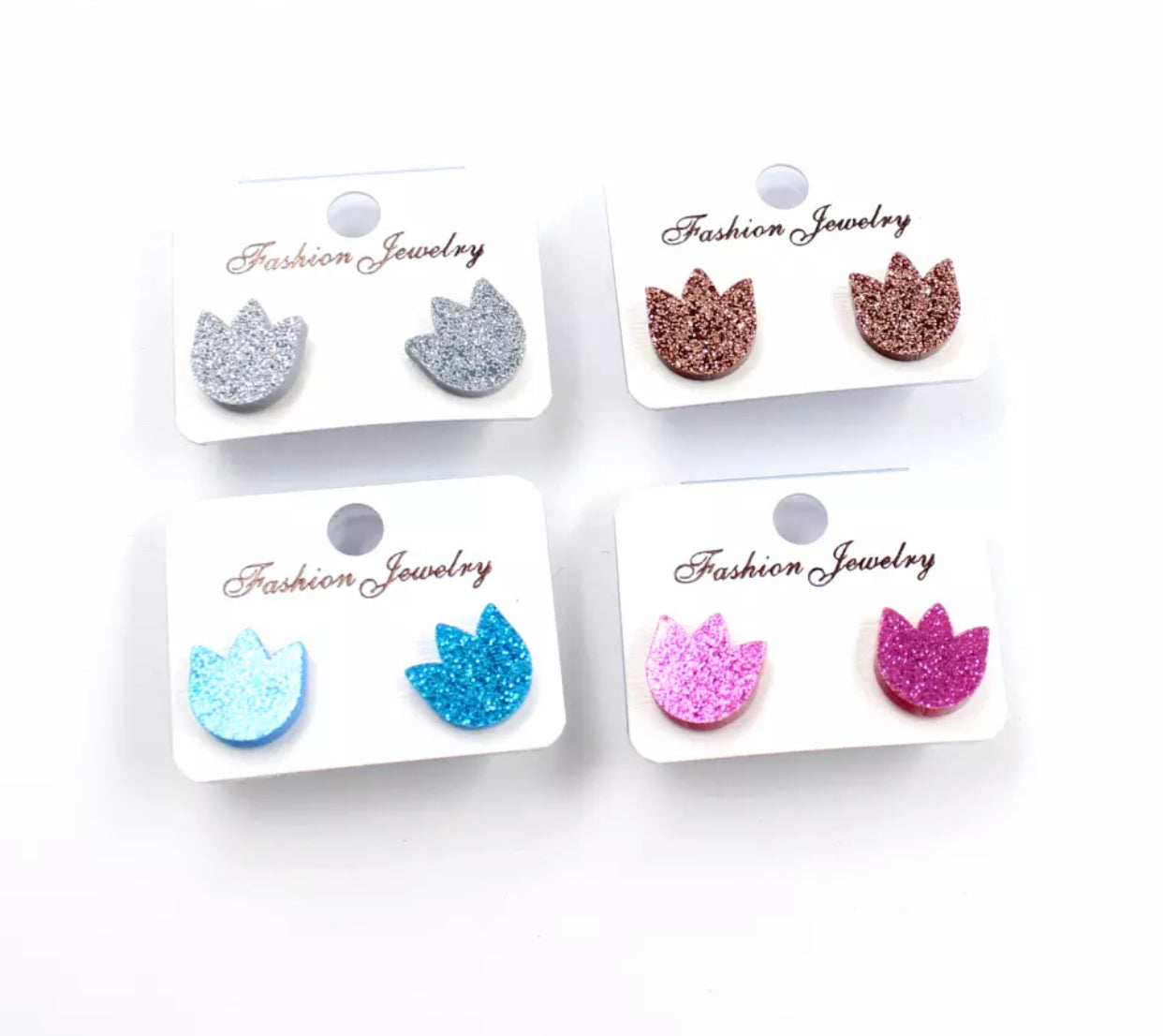 Acrylic Stud Earrings - Tulip