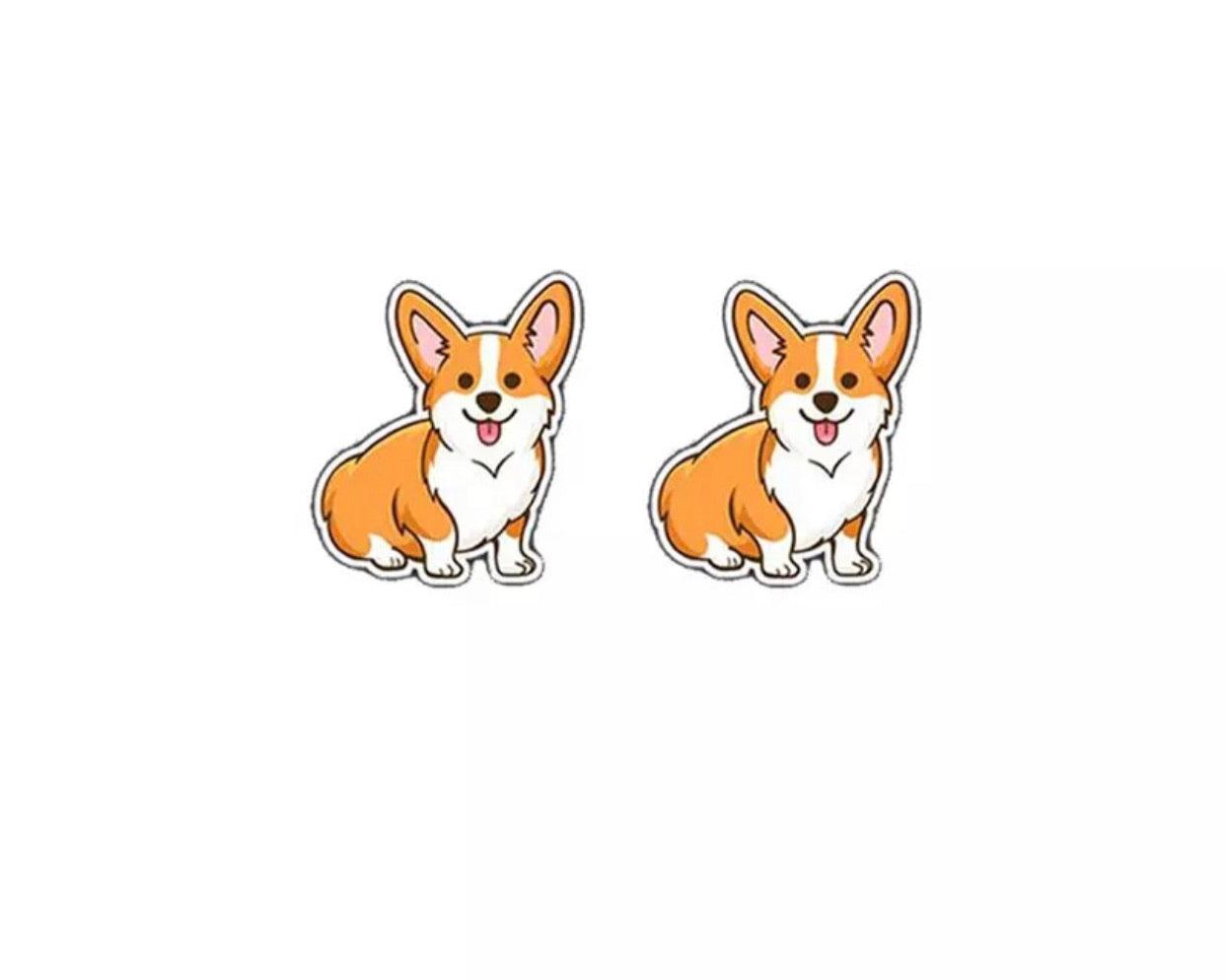 Acrylic Stud Earrings - Corgi