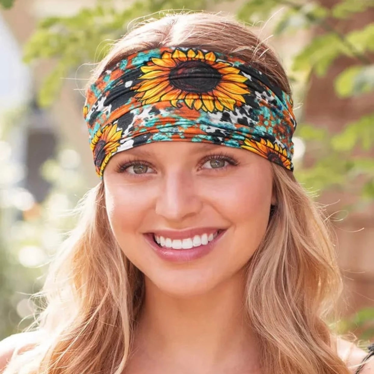 Headband - Sunflower Cow Wood