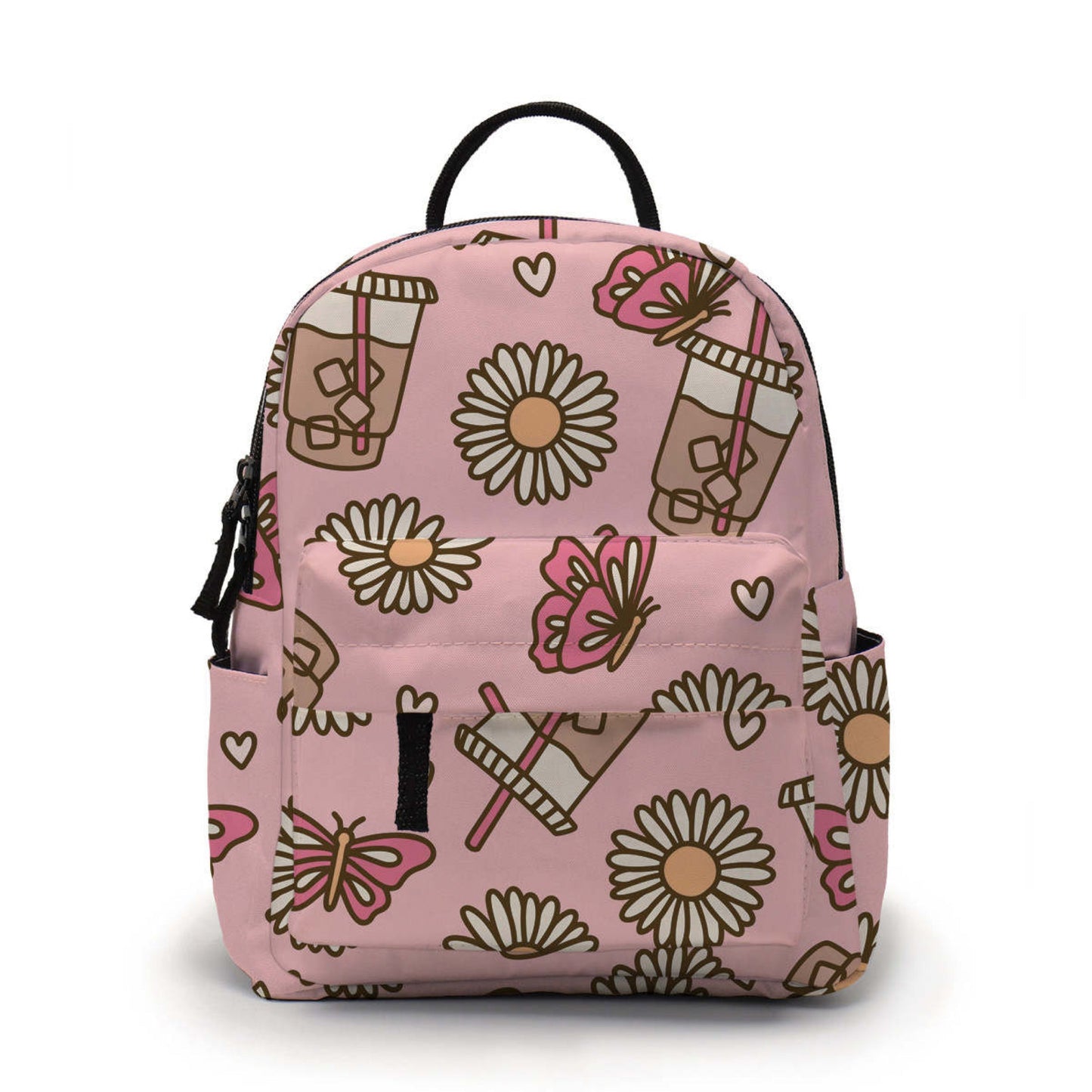 Mini Backpack - Pink Iced Coffee Daisy