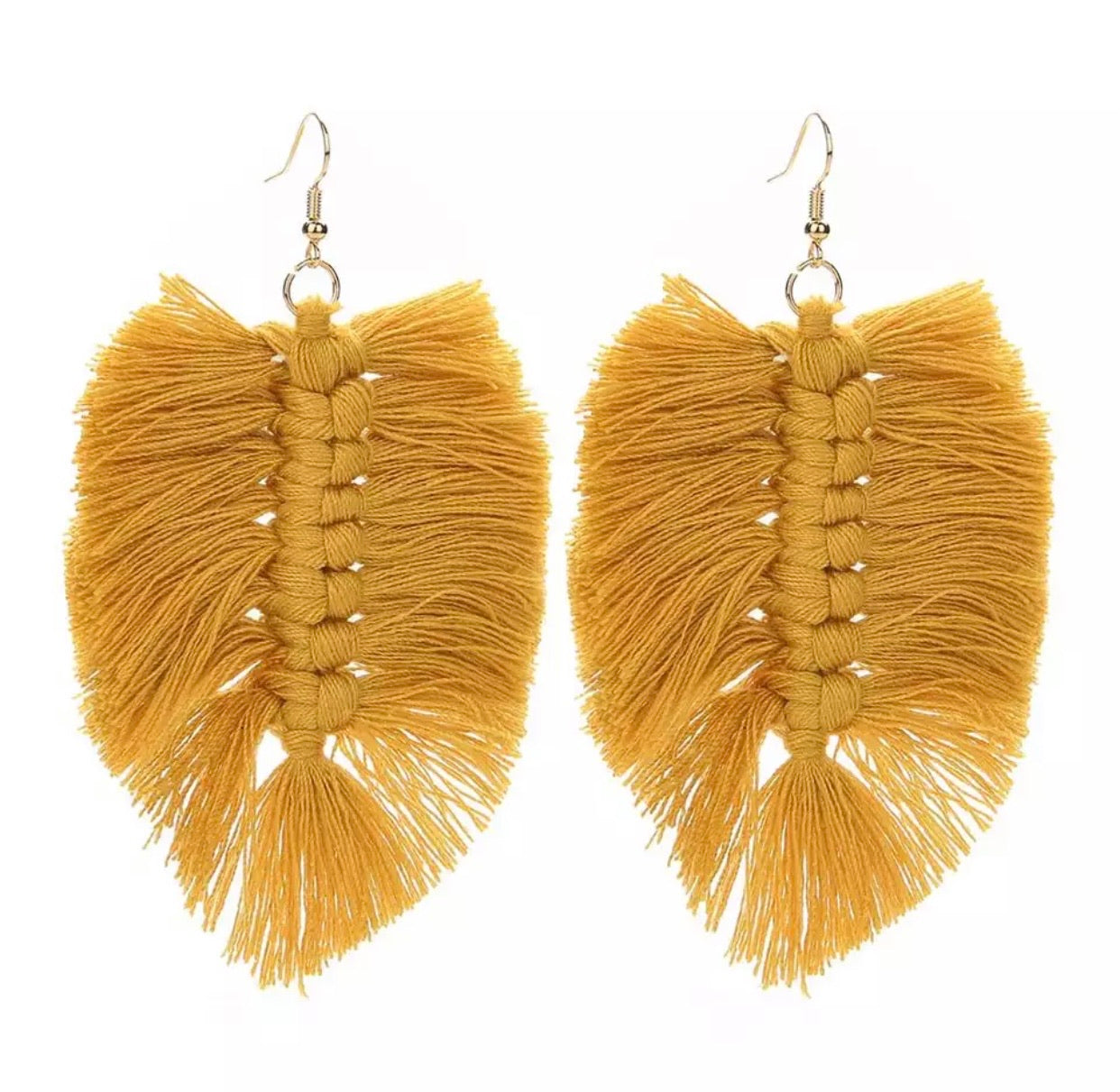 Macrame Earrings - Feather Solids