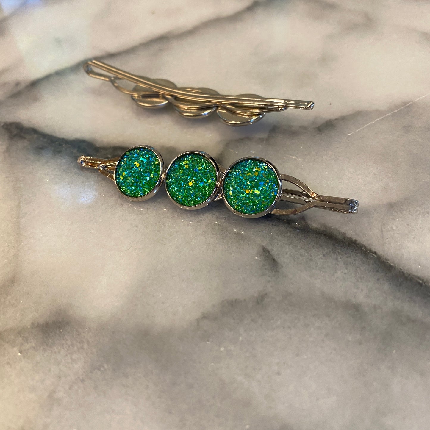 Druzy Hair Pin - Silver
