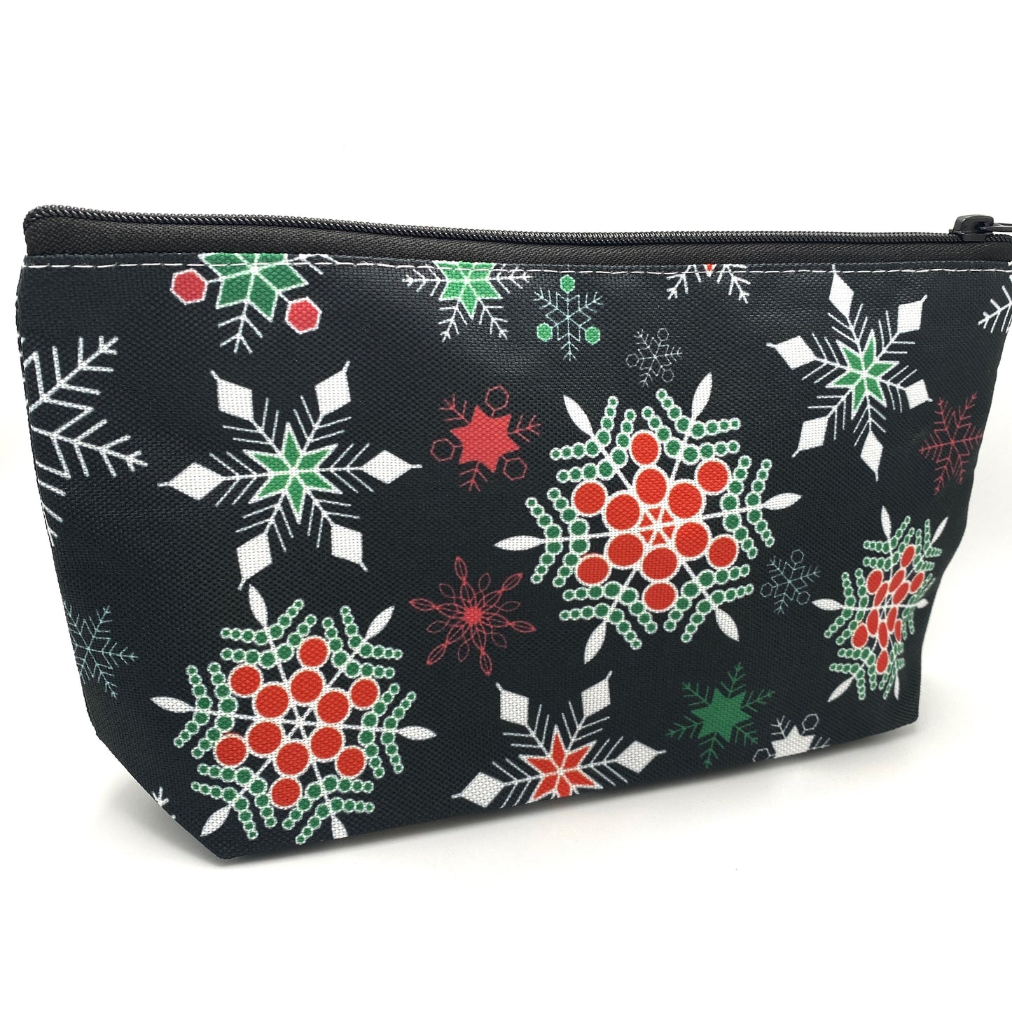 Pouch - Stand Up Bottom - Green Black Snowflake