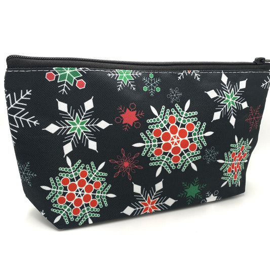Pouch - Stand Up Bottom - Green Black Snowflake