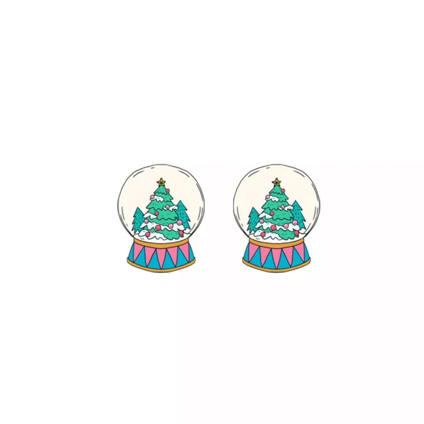 Acrylic Stud Earrings - Snowglobe
