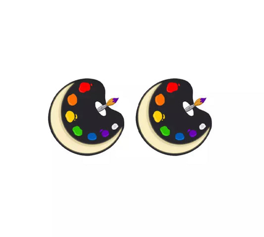 Acrylic Stud Earrings - Painting