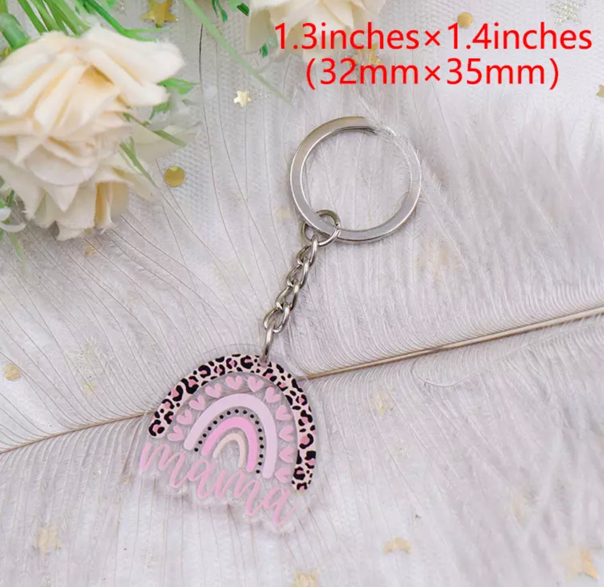Keychain - Acrylic Mama Rainbow Shape