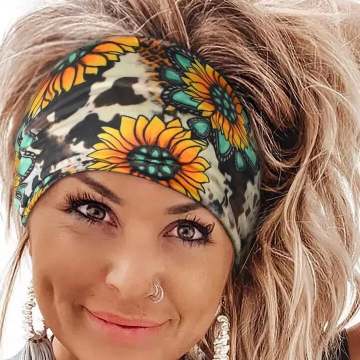 Headband - Turquoise Sunflower