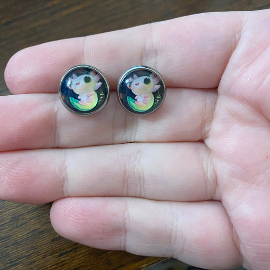 Metal Glass Dome Round Studs - Axo