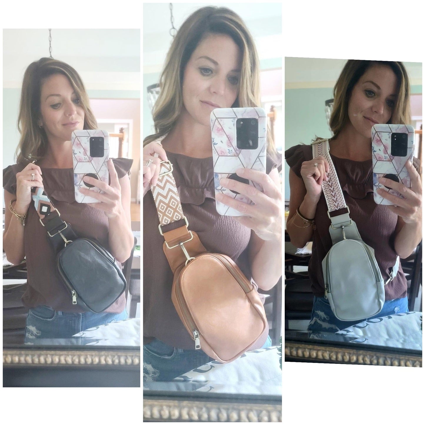 The Samantha Sling Crossbody - Faux Leather