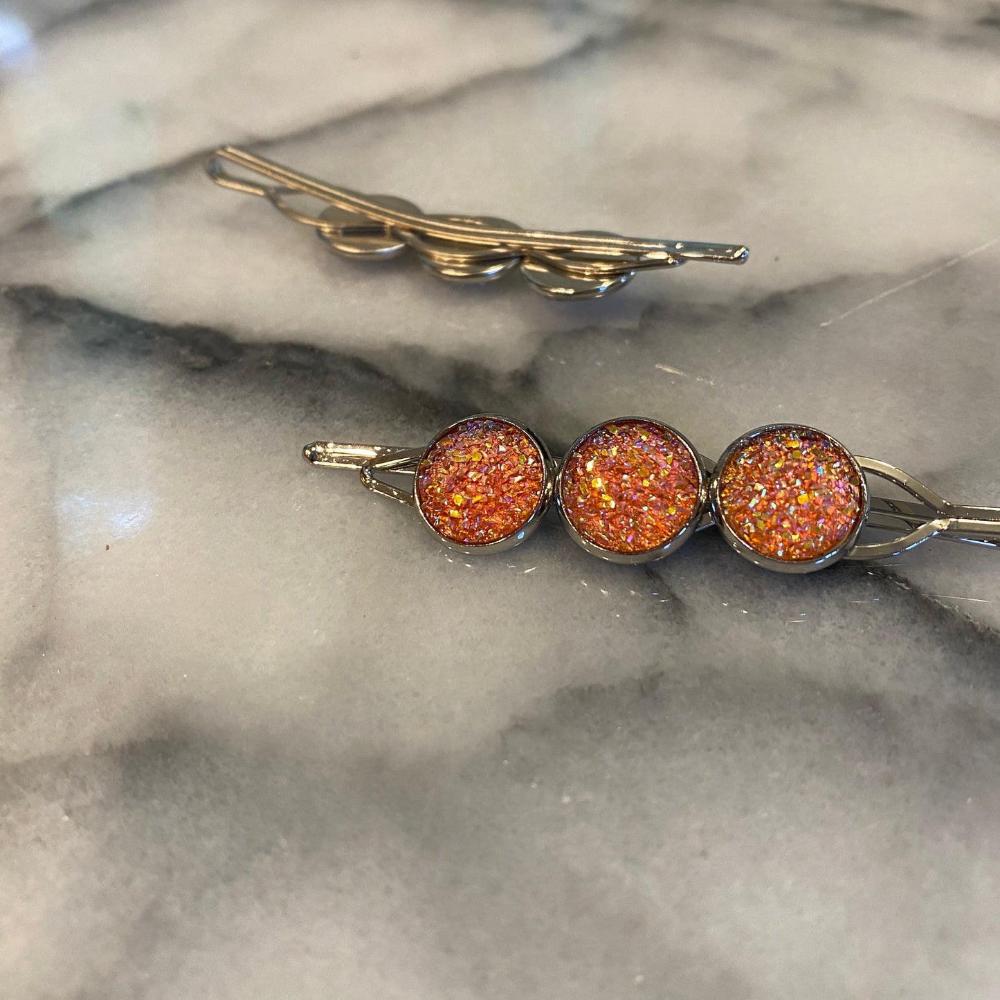 Druzy Hair Pin - Silver