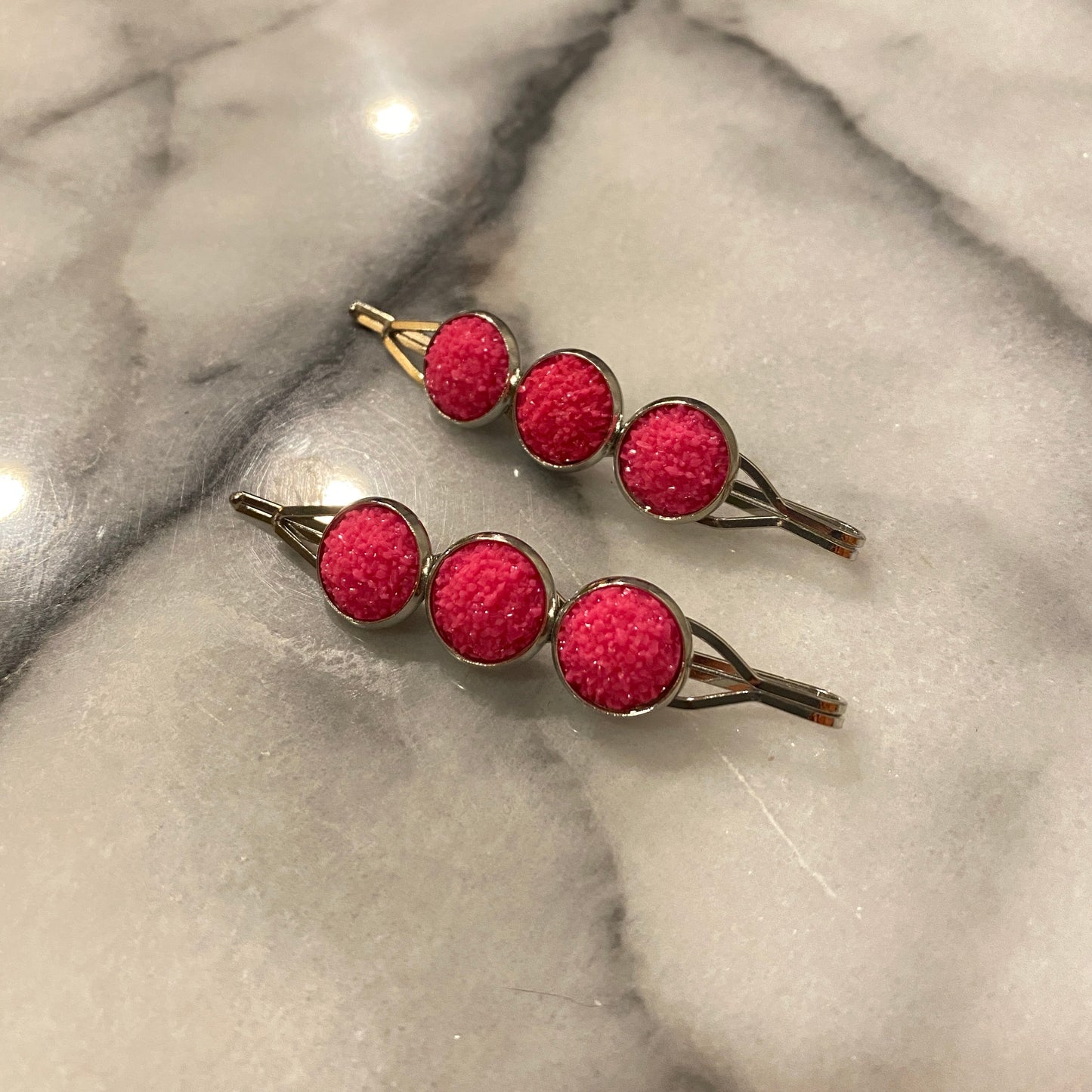Druzy Hair Pin - Silver