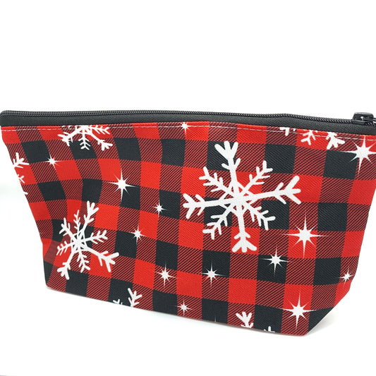 Pouch - Stand Up Bottom - Plaid Snowflake