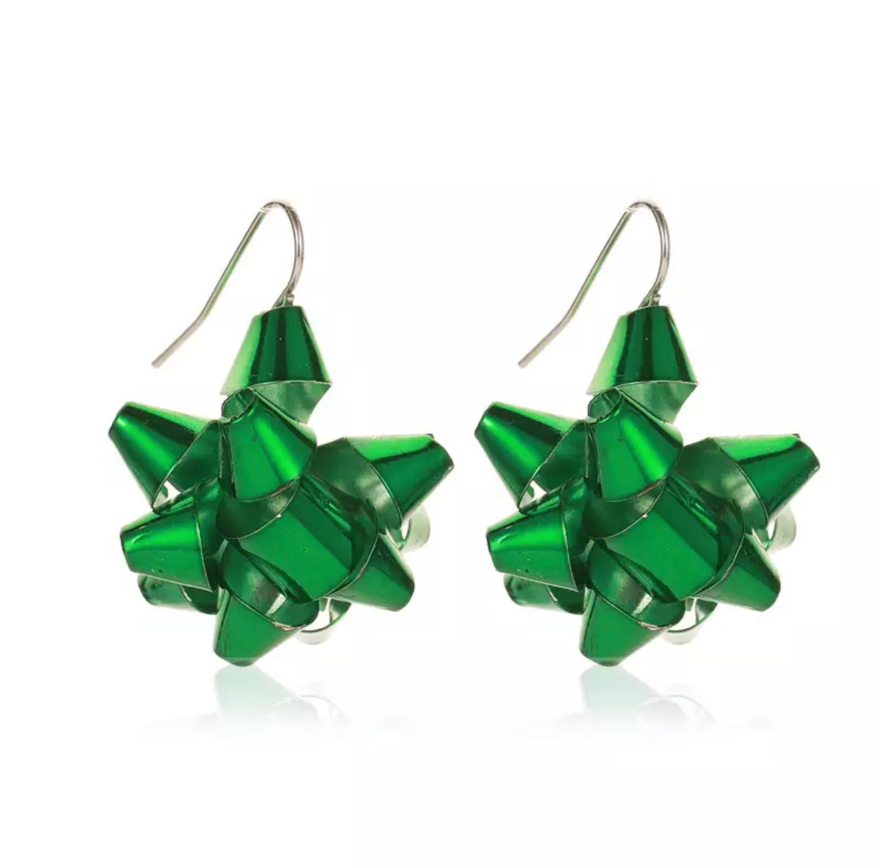 Metal Dangle - Green Package Bow