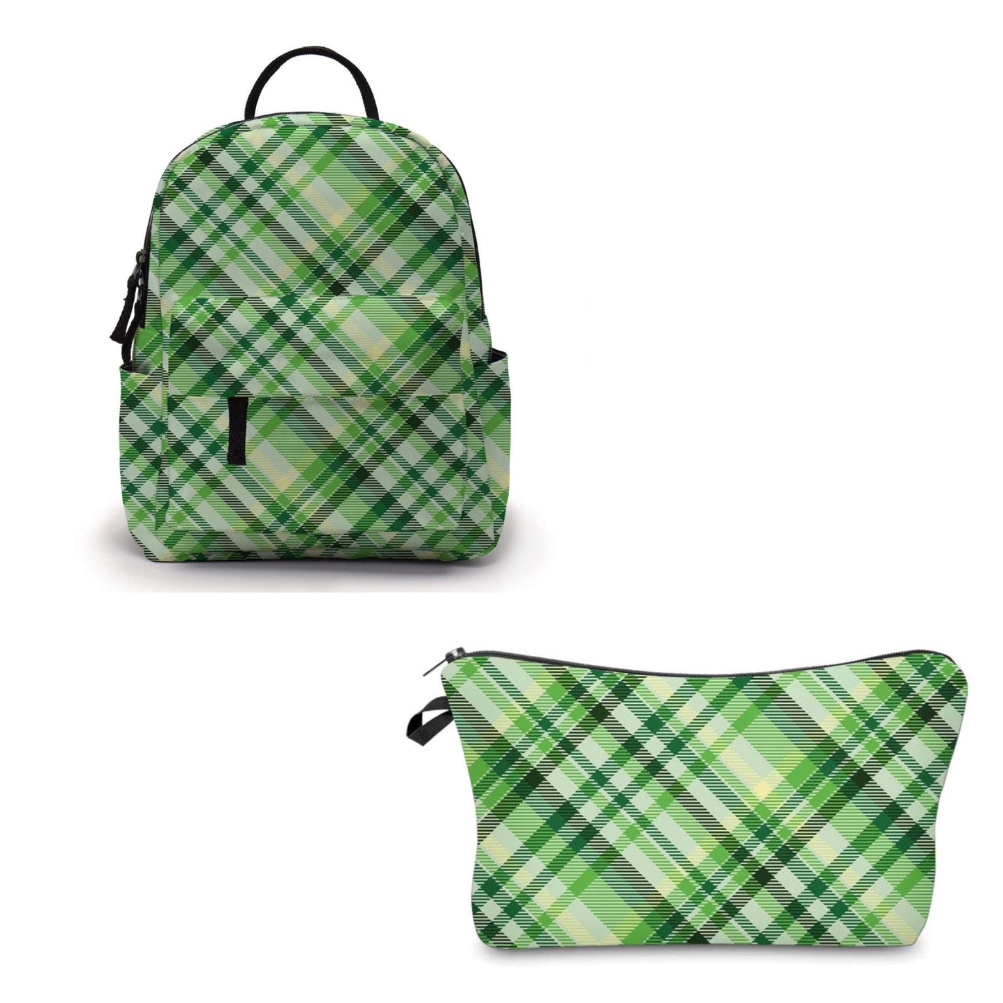 Pouch & Mini Backpack Set - St. Patrick’s Day Plaid
