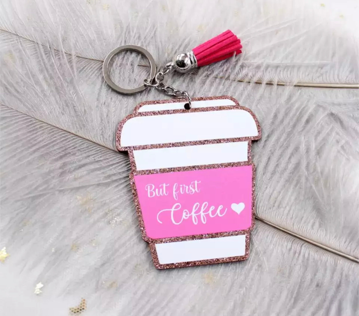 Keychain - But First Coffee