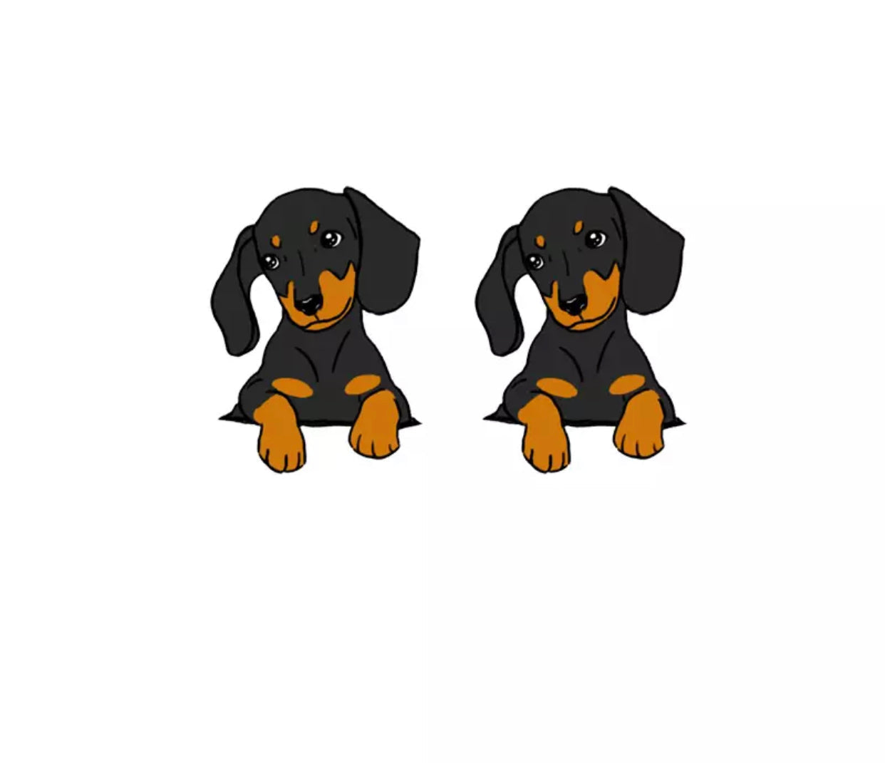 Acrylic Stud Earrings - Dachshund Puppy Dog