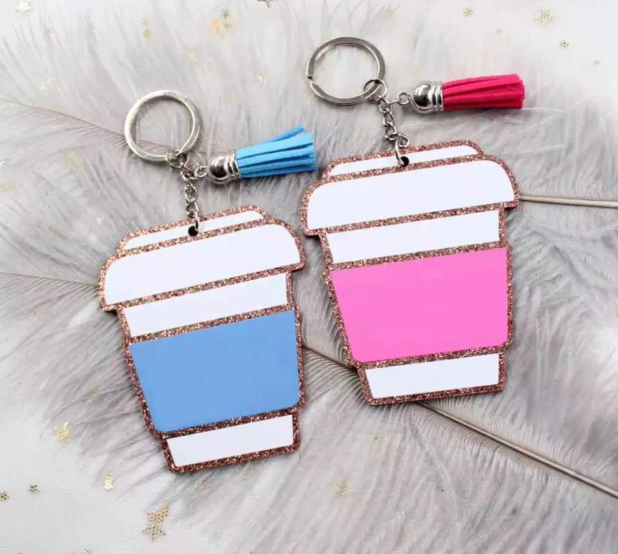 Keychain - Blank Coffee Cup Shape