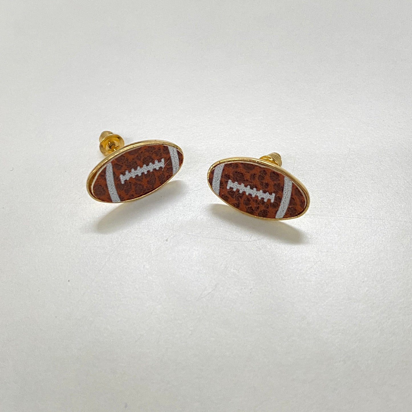Metal Stud Earrings - Football