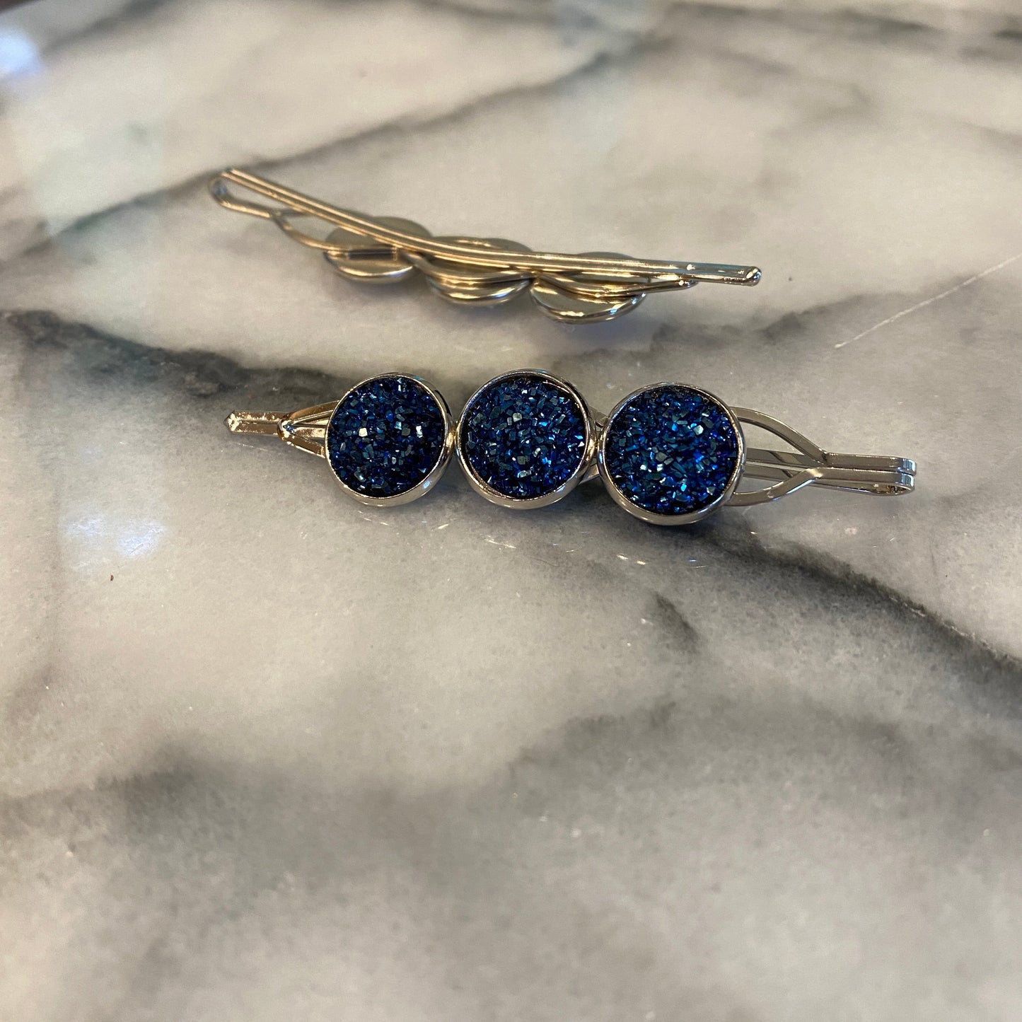 Druzy Hair Pin - Silver
