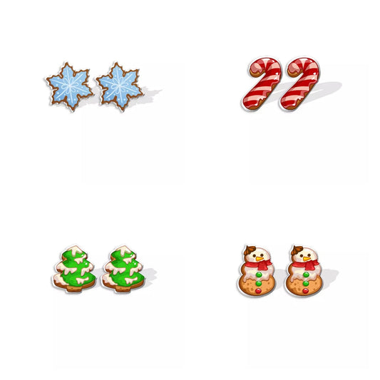 Acrylic Stud Earrings - Christmas Holiday