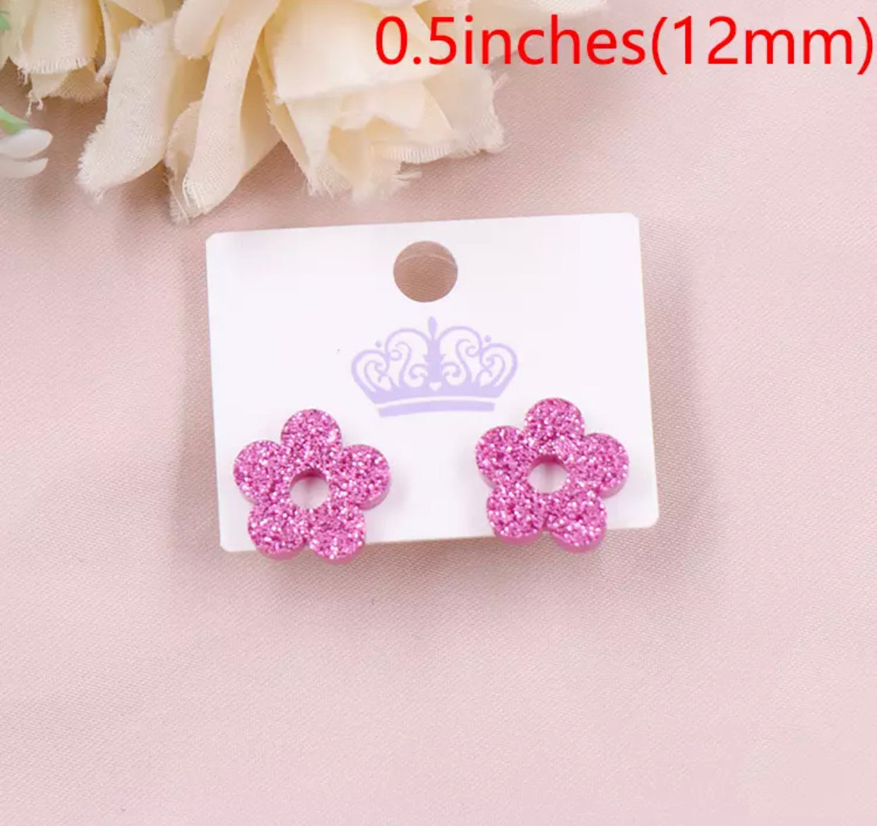 Acrylic Stud Earrings - Flower