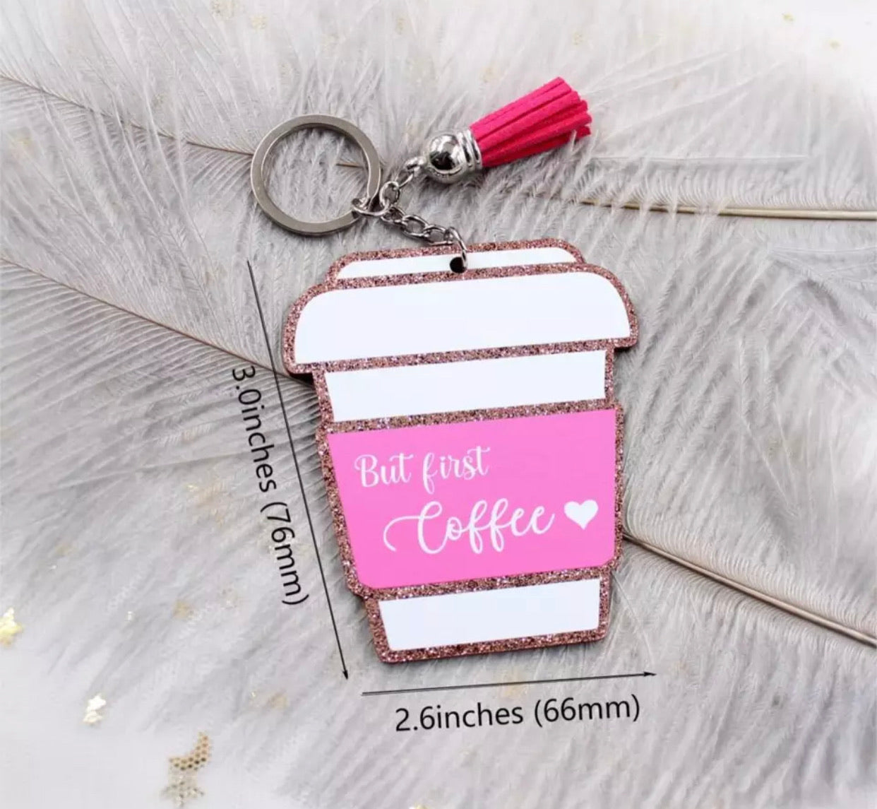 Keychain - But First Coffee