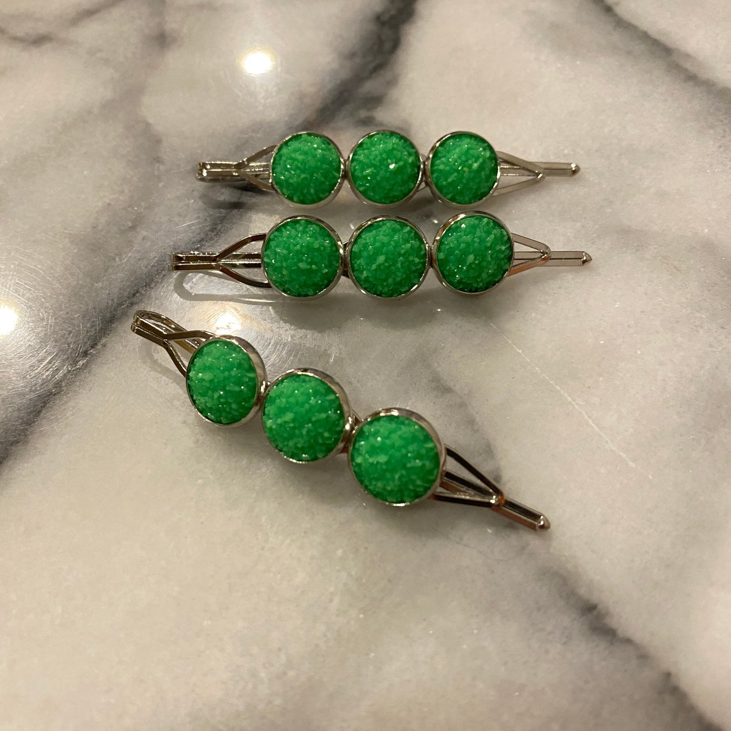 Druzy Hair Pin - Silver