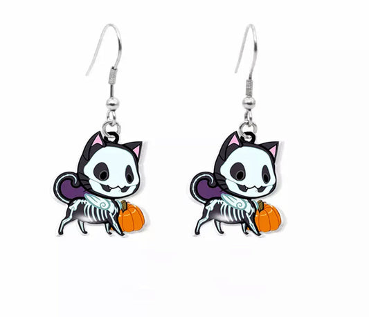 Skeleton Cat Acrylic Hooks