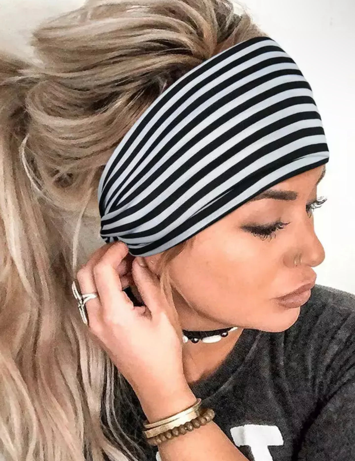 Headband - B & W Stripe