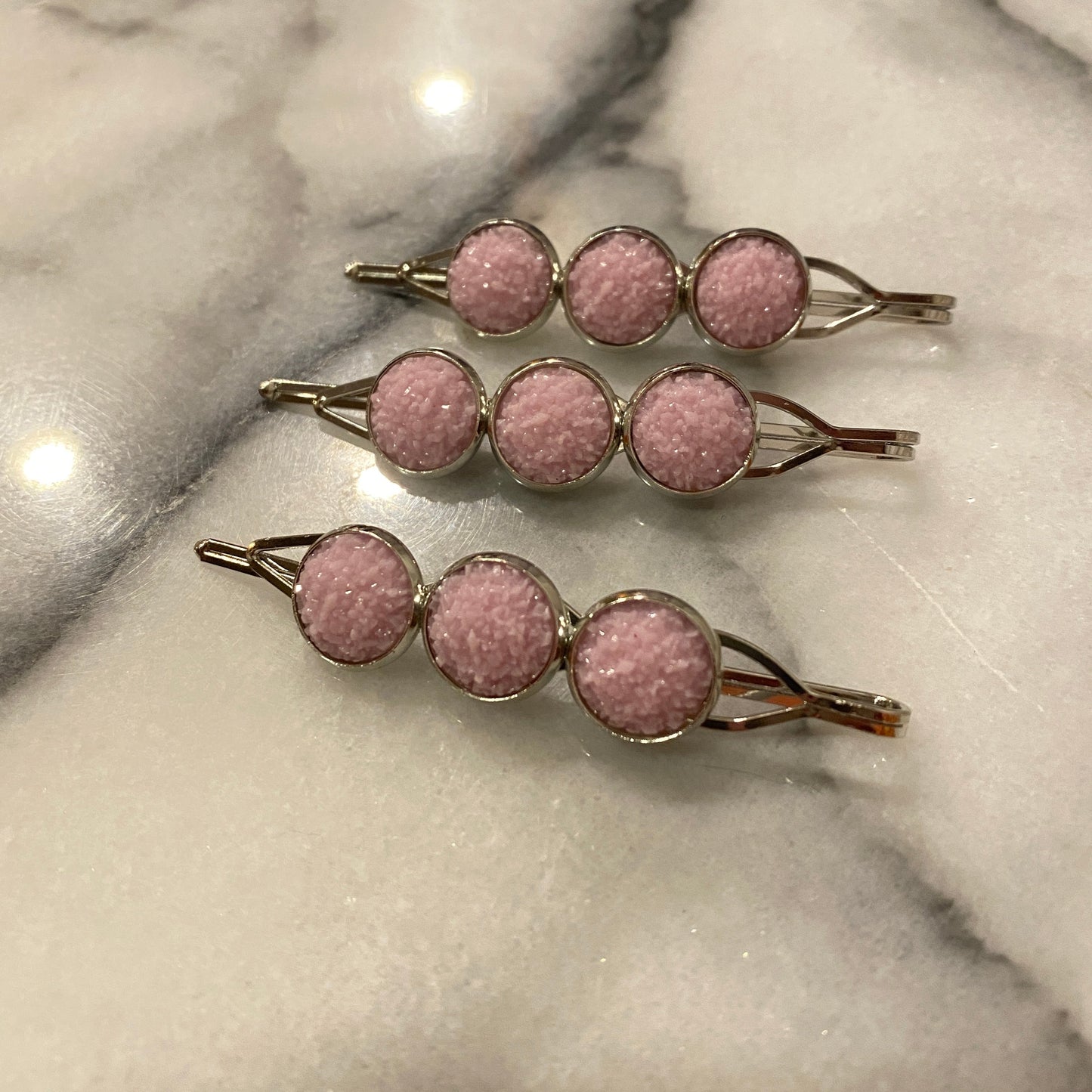 Druzy Hair Pin - Silver