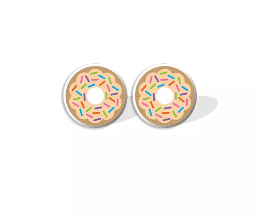 Acrylic Stud Earrings - Vanilla Donut