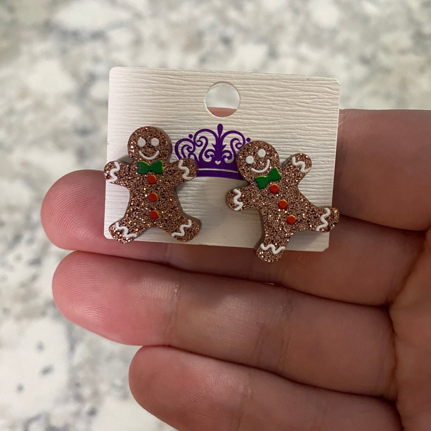 Acrylic Studs - Decorated Gingerbread Man
